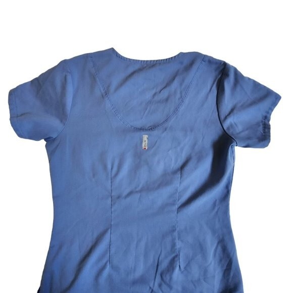 Grey's Anatomy Active Blue Short Sleeve 4 Pocket Scrub Top Size XS - Picture 4 of 11